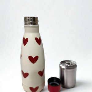 Botella Térmica de Acero Inoxidable con Diseño de Corazones – 500ml | Ideal para Regalo