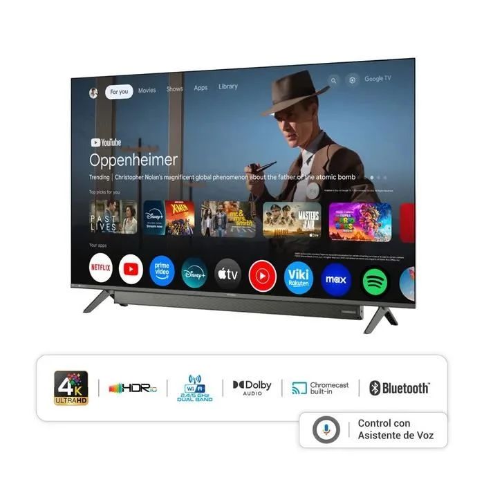 TV Hyundai 50" QLED 4K UHD Smart TV Google TV con Soundbar HYLED5030QG - Imagen 4